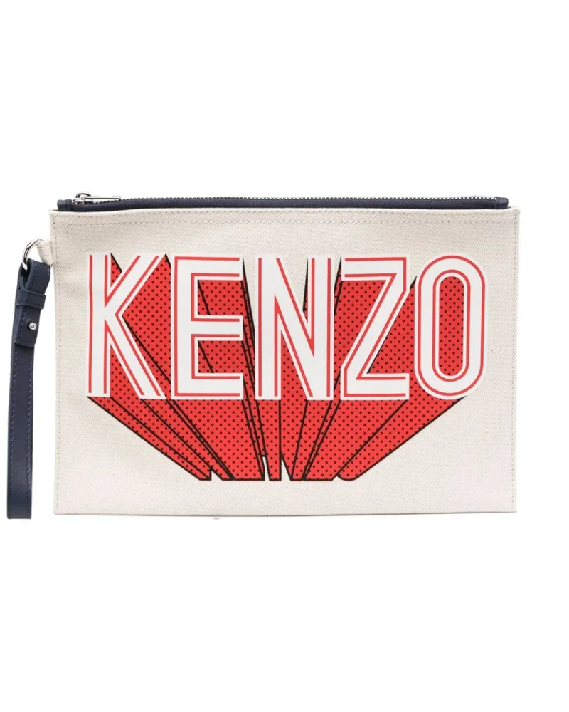 Kenzo Clutch aus Canvas Nude