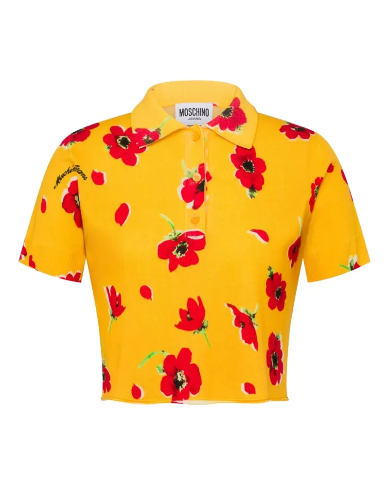 Moschino Cropped-Poloshirt - Gelb Gelb
