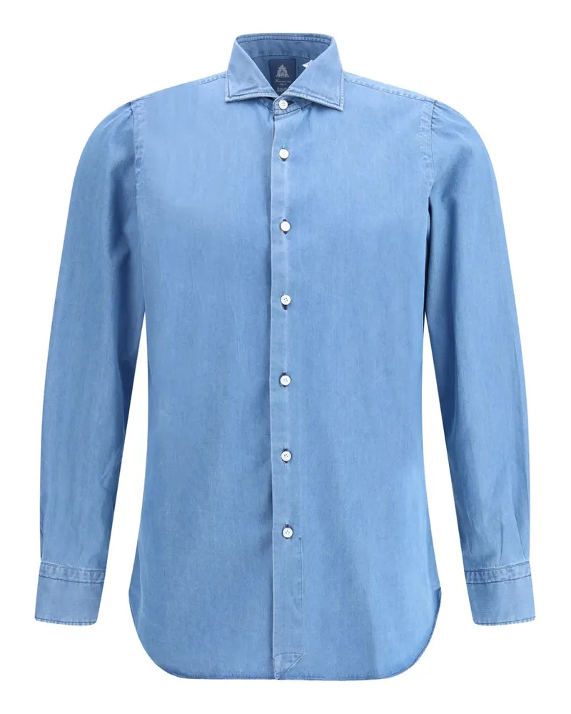 Finamore 1925 Langärmeliges Hemd - Blau Blau