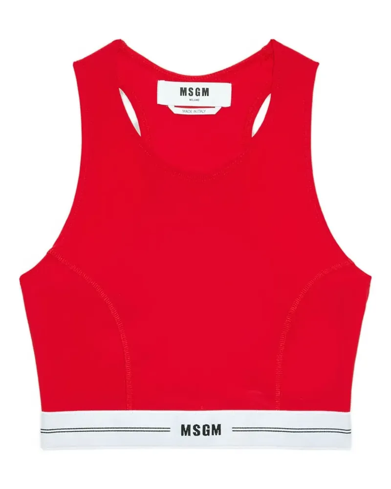 MSGM racerback logo-band tank top - Rot Rot