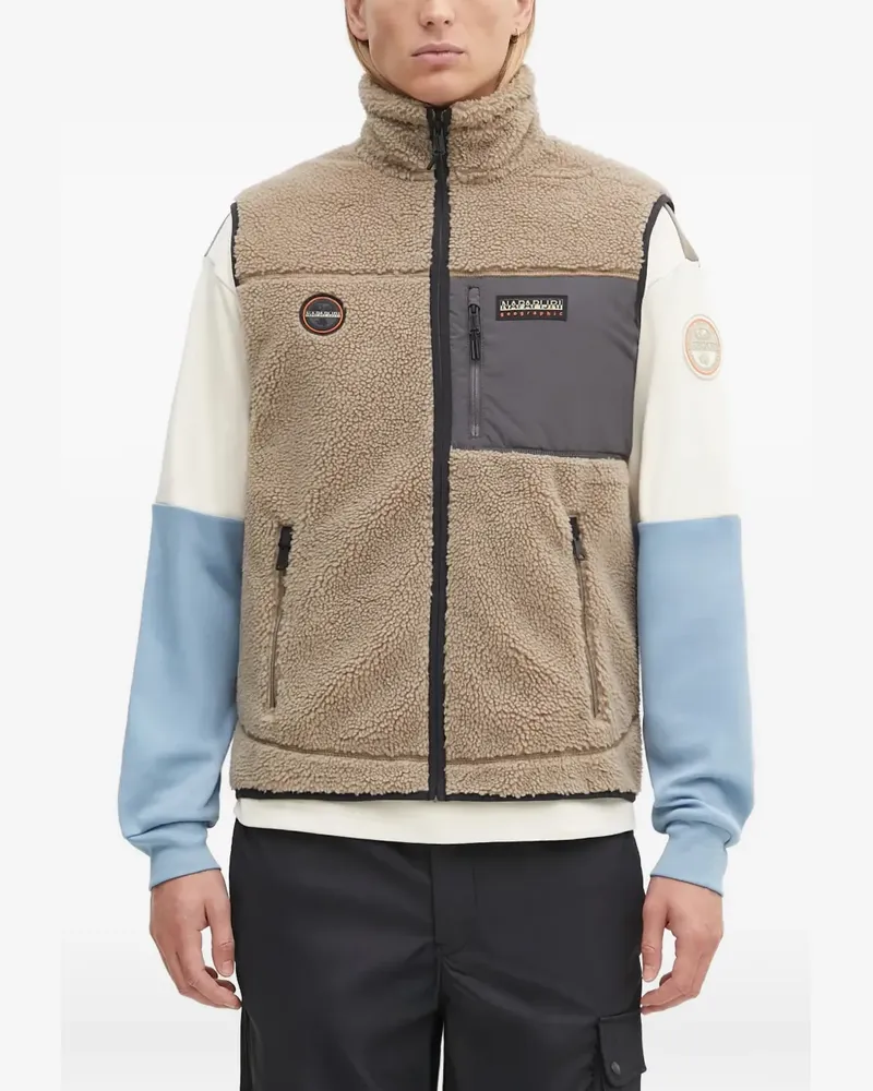 Napapijri Yupik V zip mock-neck vest - Nude Nude