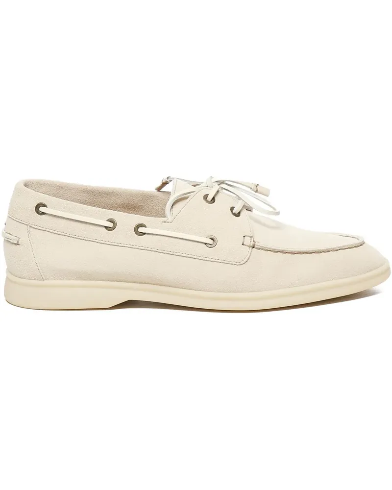 Loro Piana Segelschuhe mit Schnürung - Nude Nude