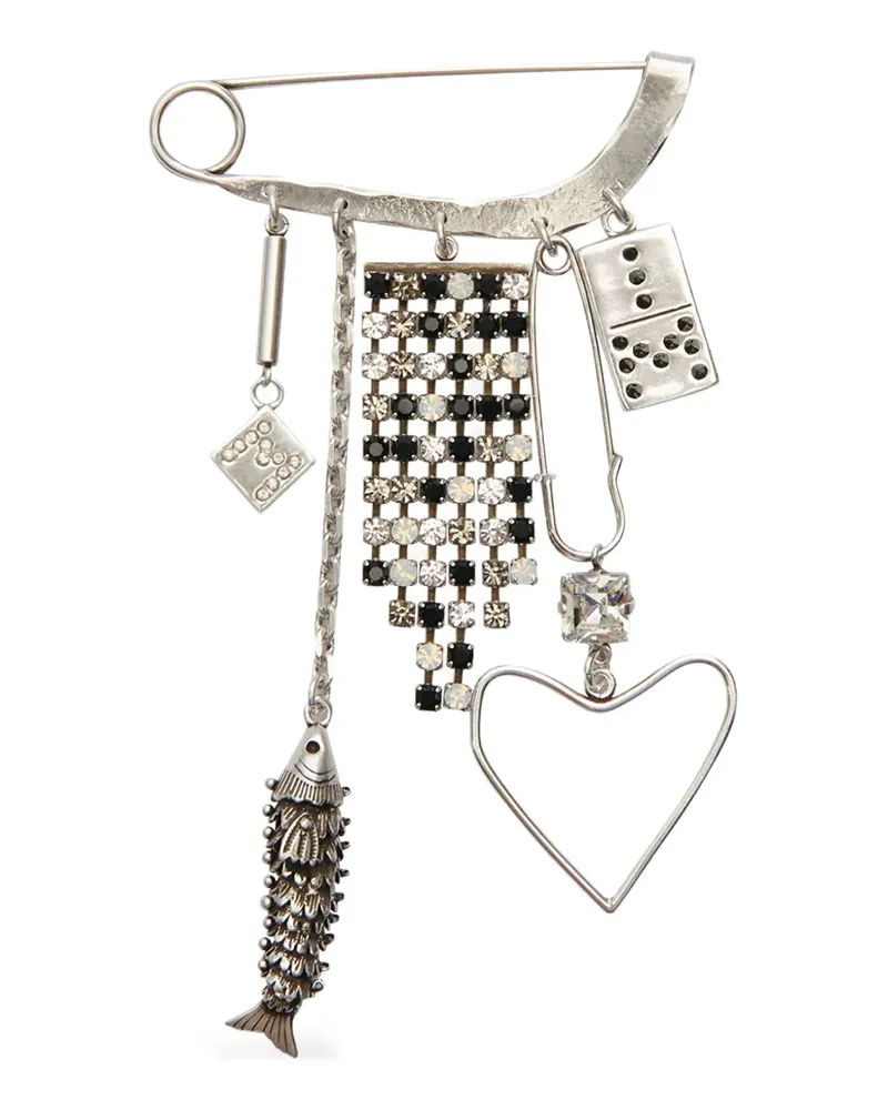 Isabel Marant Verzierte Abby Brosche mit Sicherheitsnadel - Silber Silber