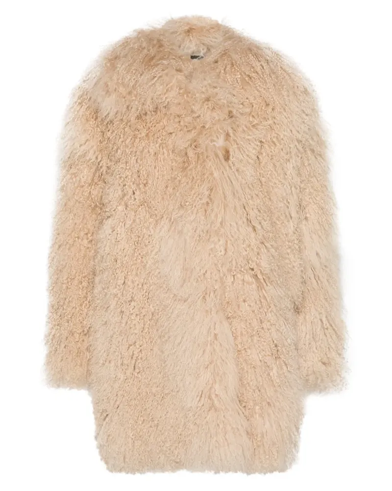 Manokhi Shearling-Mantel - Nude Nude