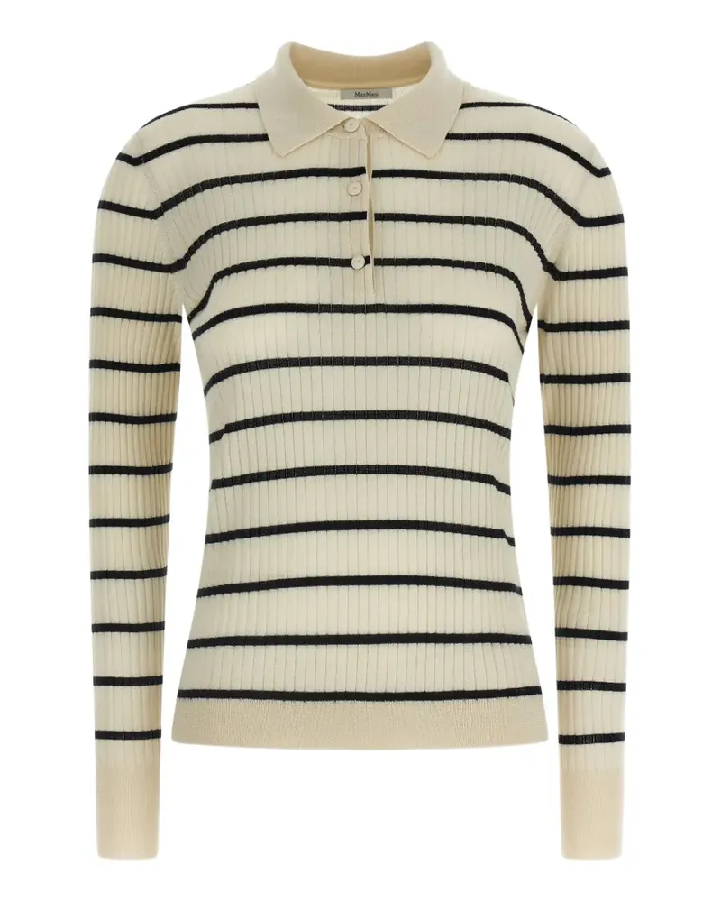 Max Mara Geripptes Gitano Poloshirt mit Streifen - Nude Nude