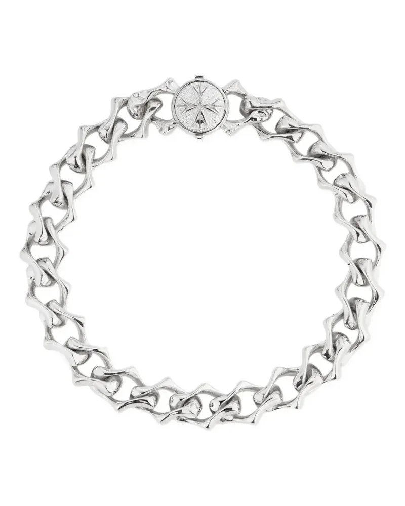Emanuele Bicocchi polished-chain logo-detail bracelet - Silber Silber