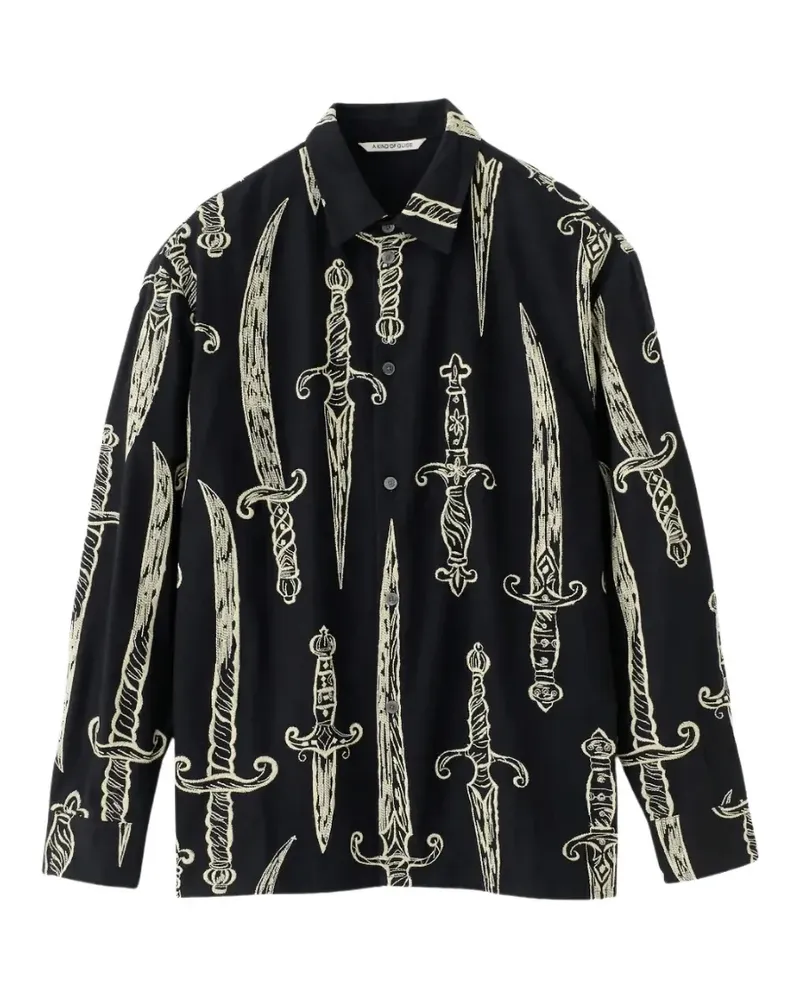 A Kind Of Guise Derbin sword-print long-sleeved shirt - Schwarz Schwarz