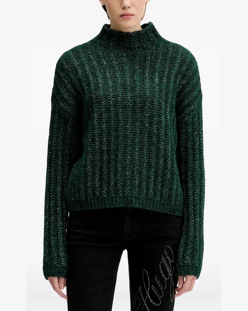 HUGO BOSS Gerippter Pullover - Grün Grün