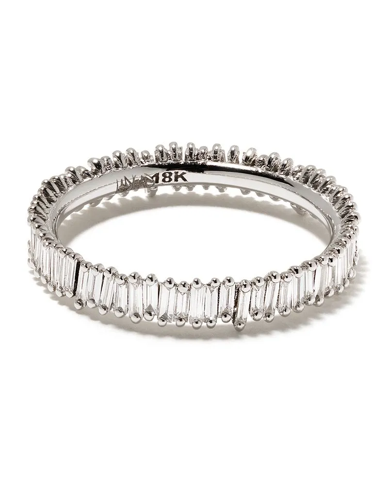 Suzanne Kalan 18kt 'Classic Fireworks' Weißgoldring mit Diamanten - Silber Silber