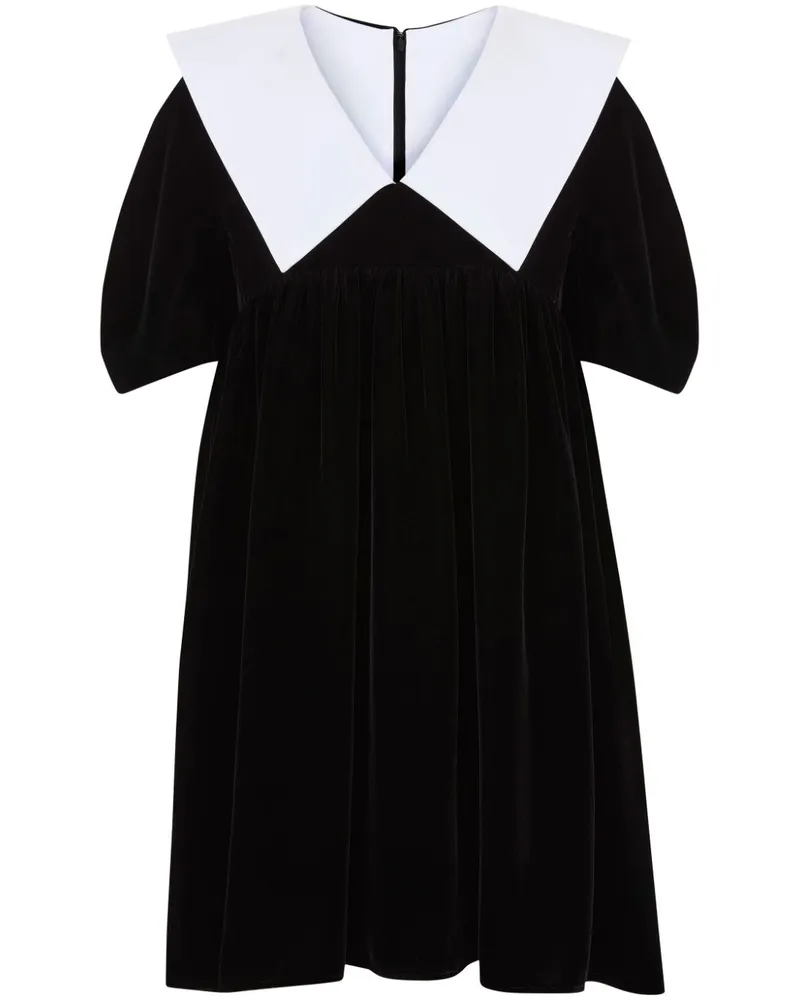 Nina Ricci Midikleid aus Samt - Schwarz Schwarz
