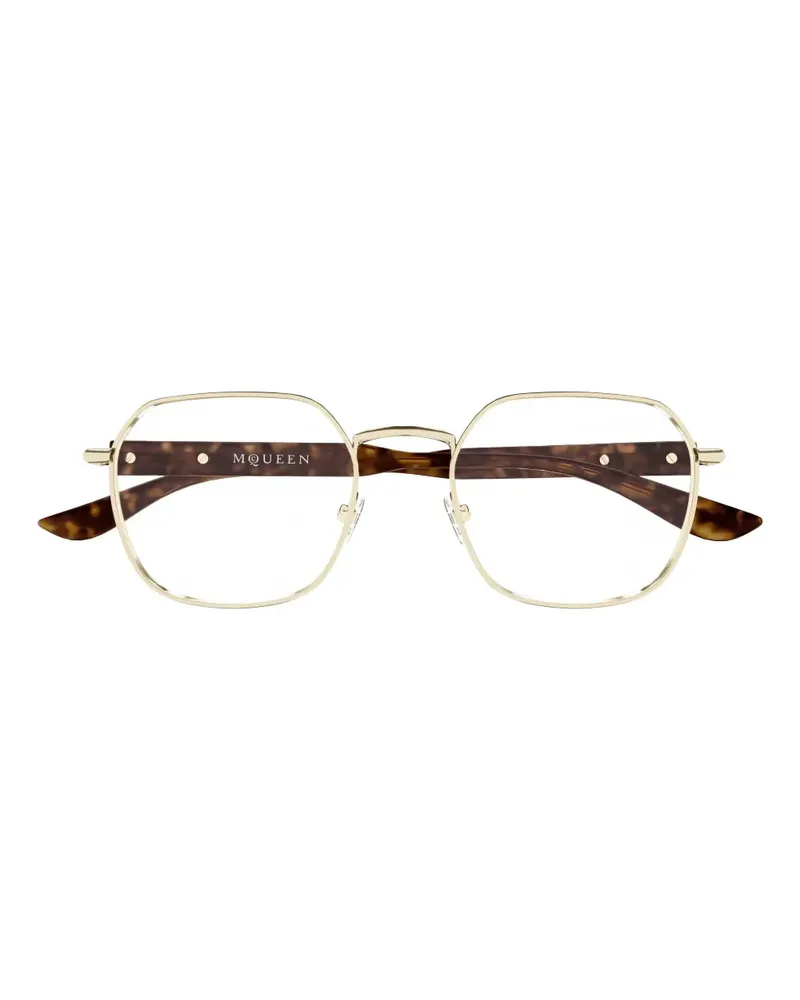 Alexander McQueen Brille mit geometrischem Gestell - Gold Gold