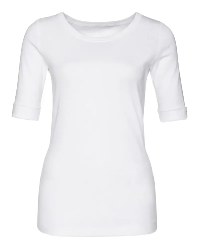 Marc Cain turn-up sleeve T-shirt - Weiß Weiß