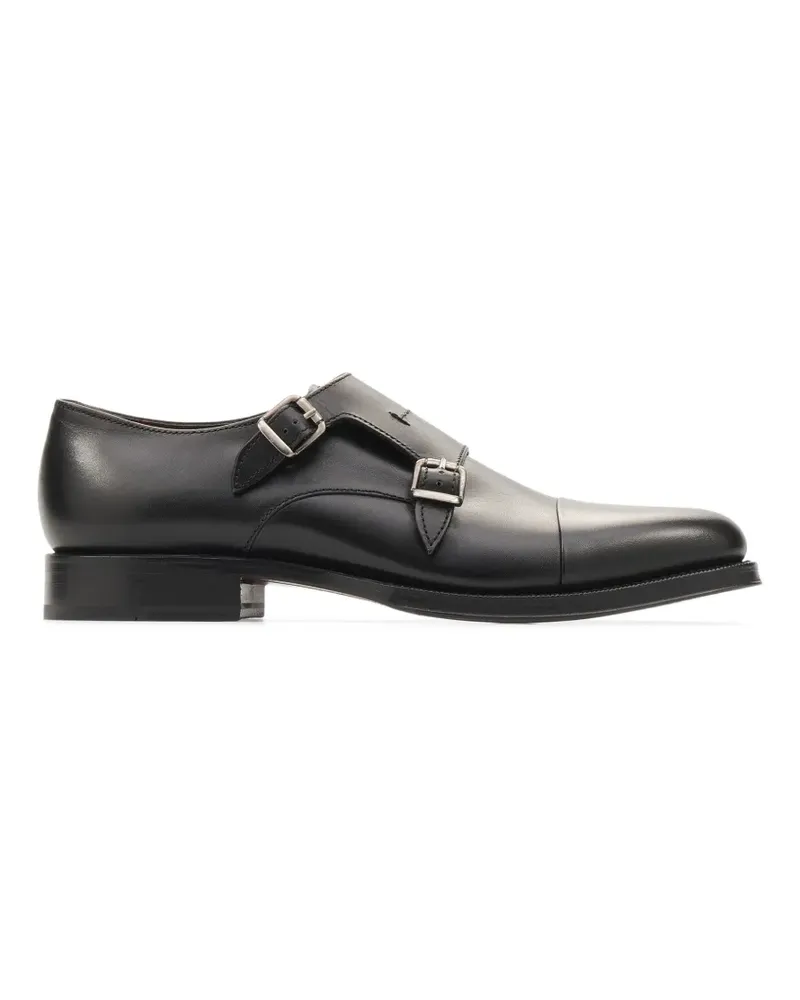 Lottusse Monk-Schuhe mit Doppelschnalle - Schwarz Schwarz