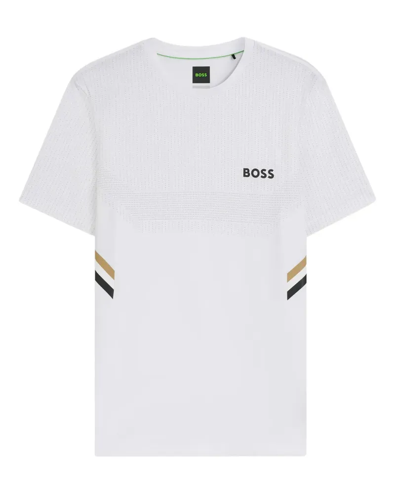 HUGO BOSS Gestreiftes T-Shirt - Weiß Weiß