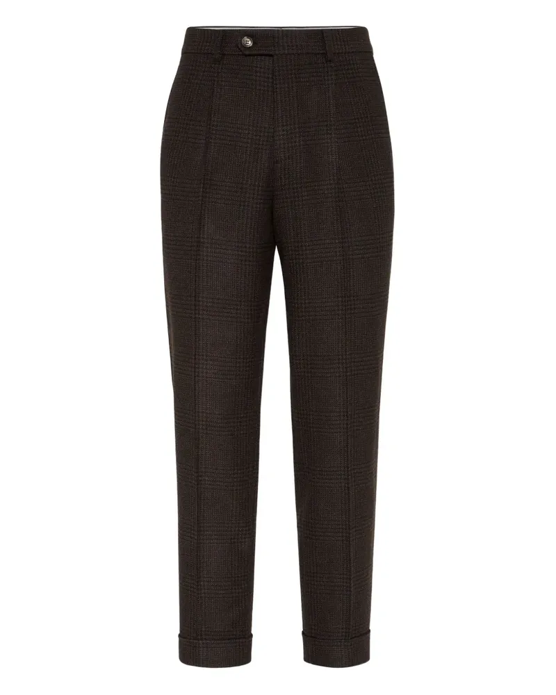 Brunello Cucinelli Gestrickte Hose mit Falte - Braun Braun