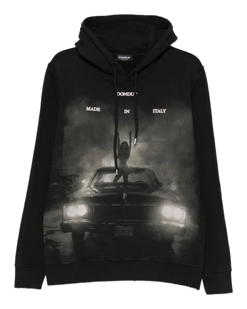 Dondup Hoodie mit grafischem Print - Schwarz Schwarz