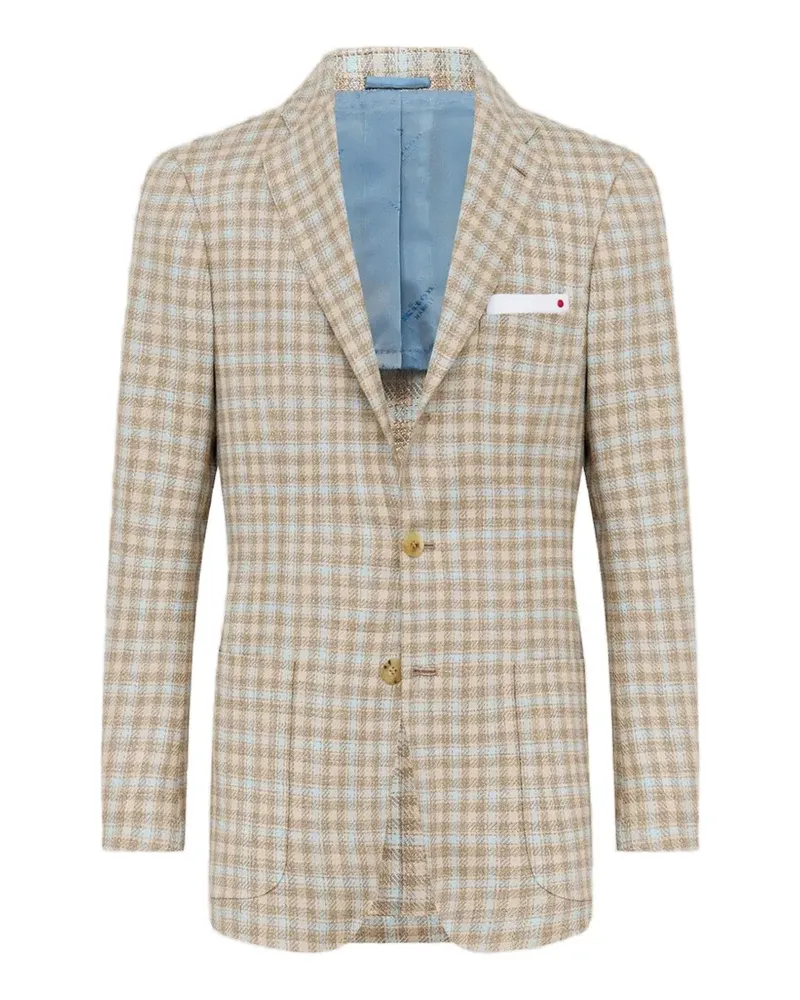 Kiton Sakko mit Mikro-Karomuster - Braun Braun