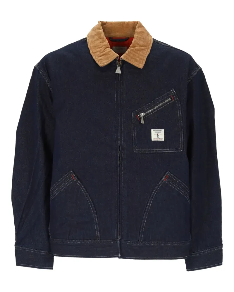 Roy Roger's corduroy-collar denim jacket - Blau Blau