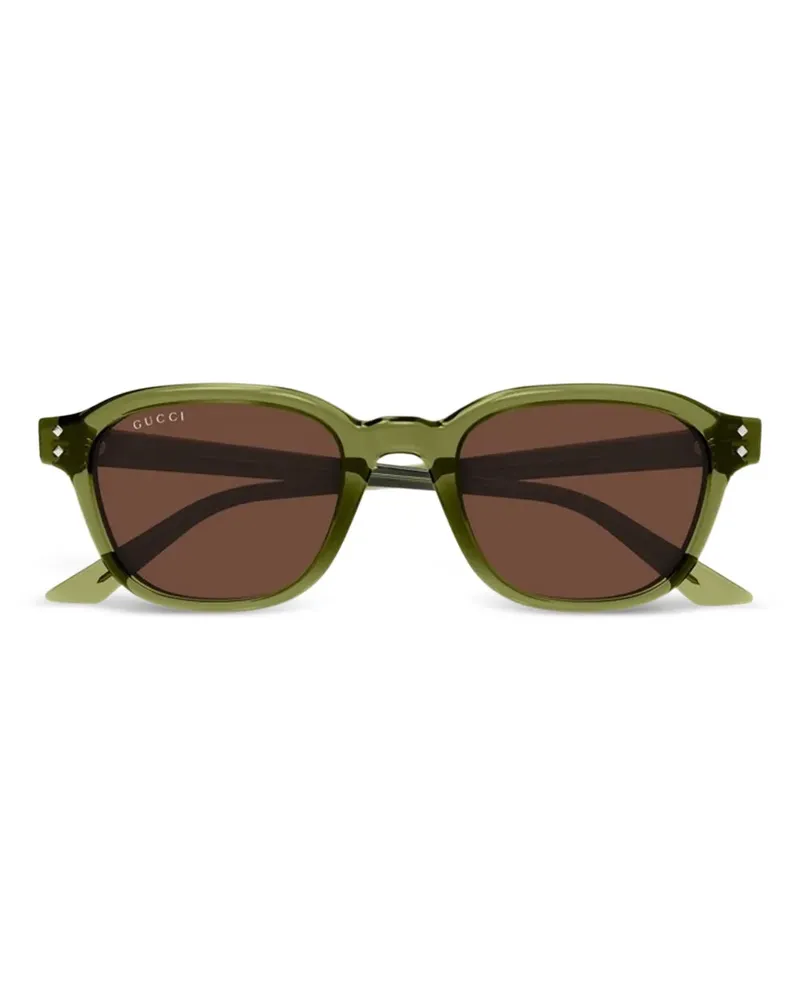 Gucci Sonnenbrille mit eckigem Gestell - Grün Grün