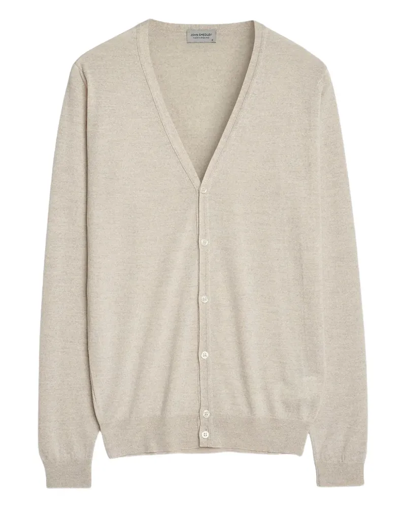 John Smedley V-neck buttoned cardigan - Nude Nude