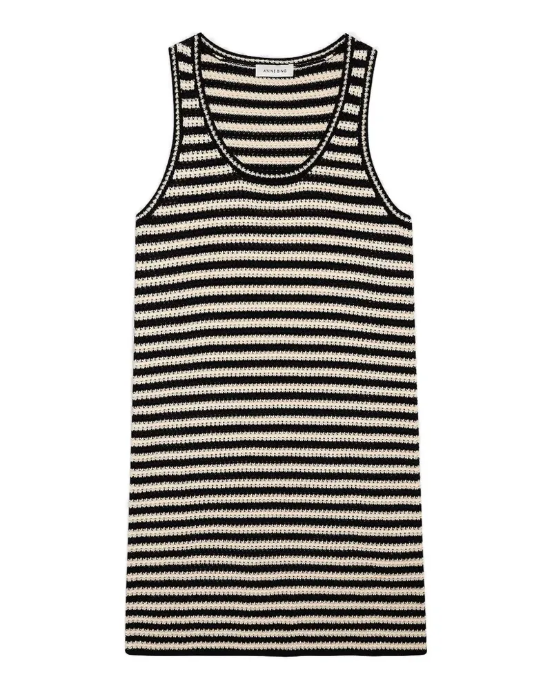 Anine Bing Minikleid mit Lochmuster - Schwarz Schwarz