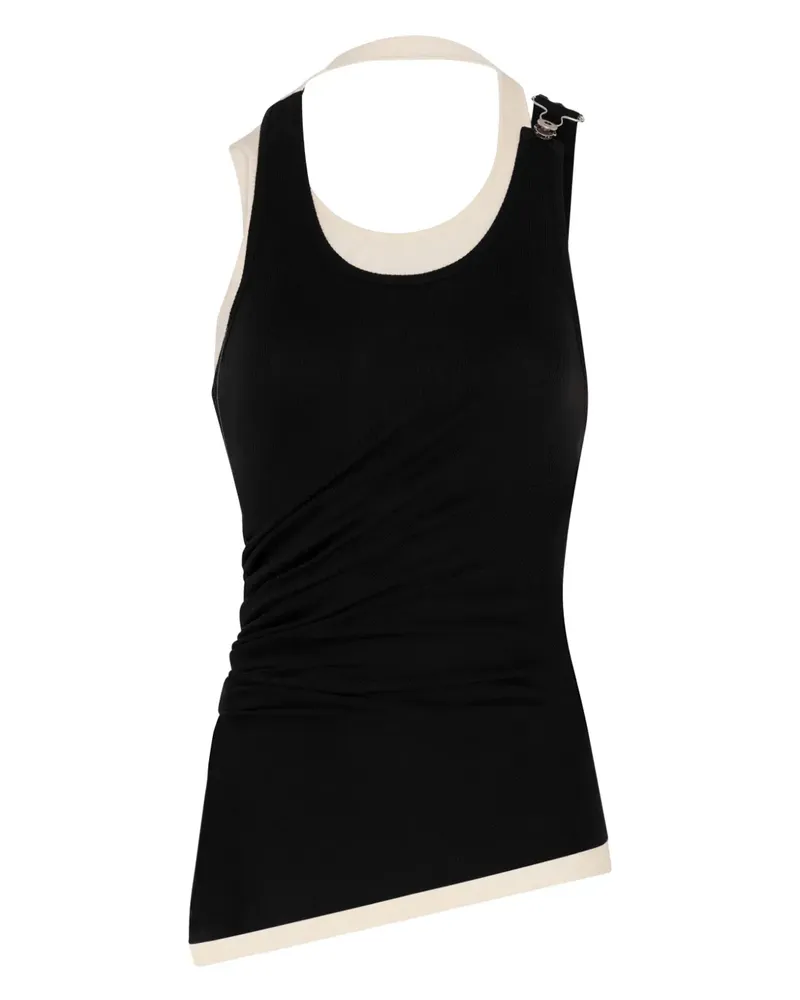 Jean Paul Gaultier Top im Layering-Look - Schwarz Schwarz