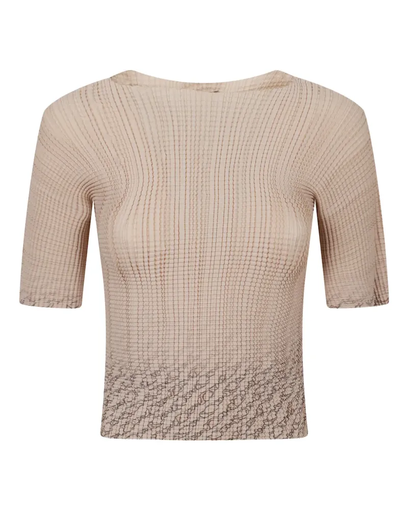 Herno textured abstract-print T-shirt - Nude Nude