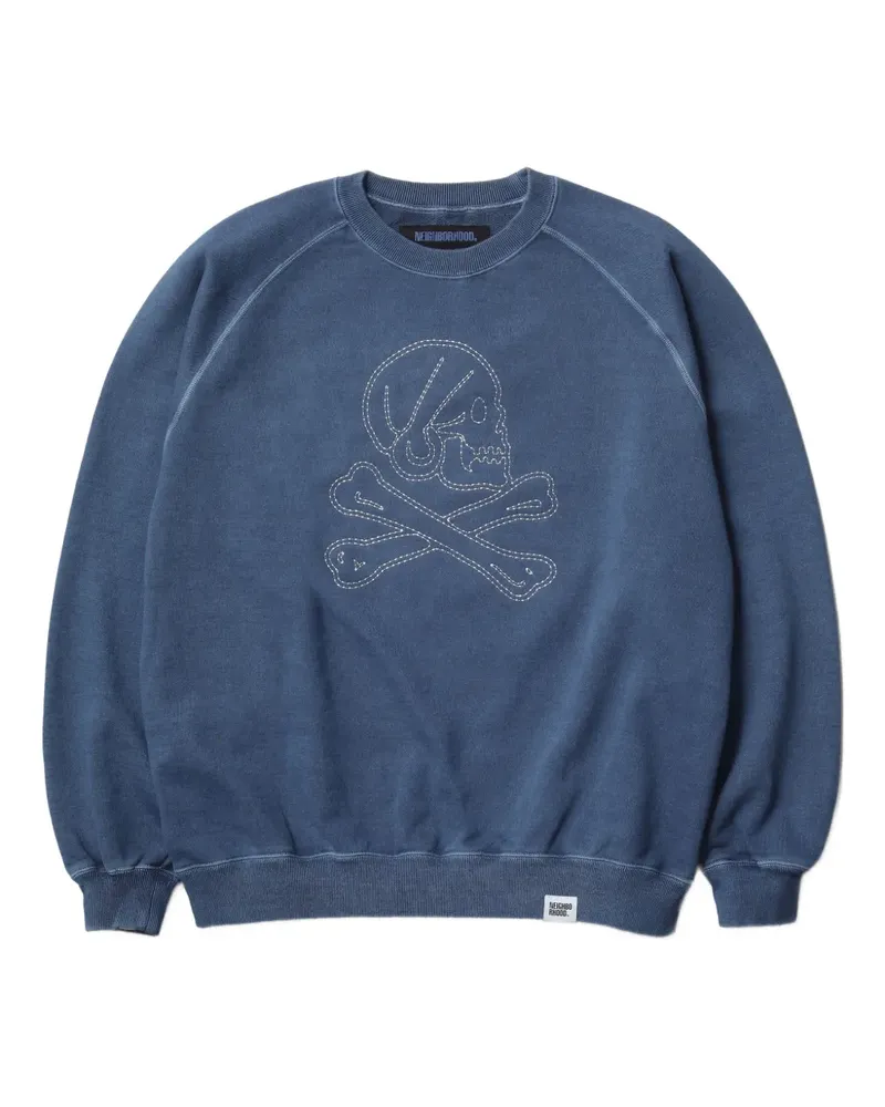 Neighborhood Sweatshirt mit Totenkopf-Print - Blau Blau