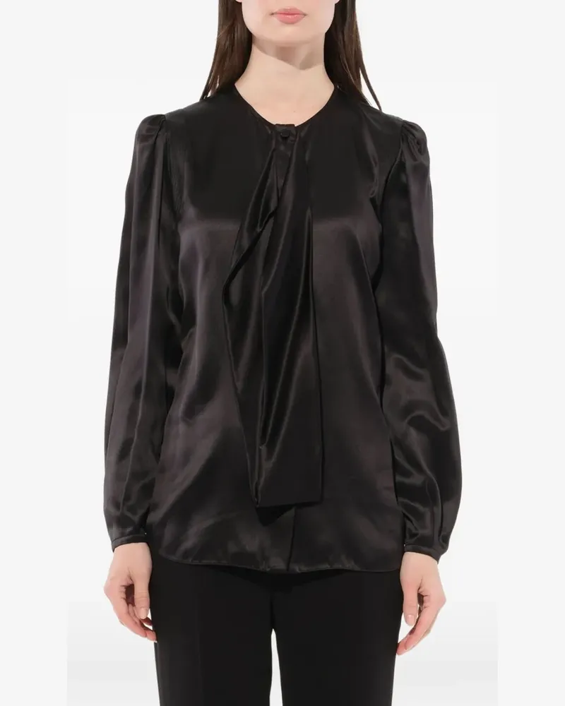 Givenchy Seidenbluse mit plissiertem Detail - Schwarz Schwarz