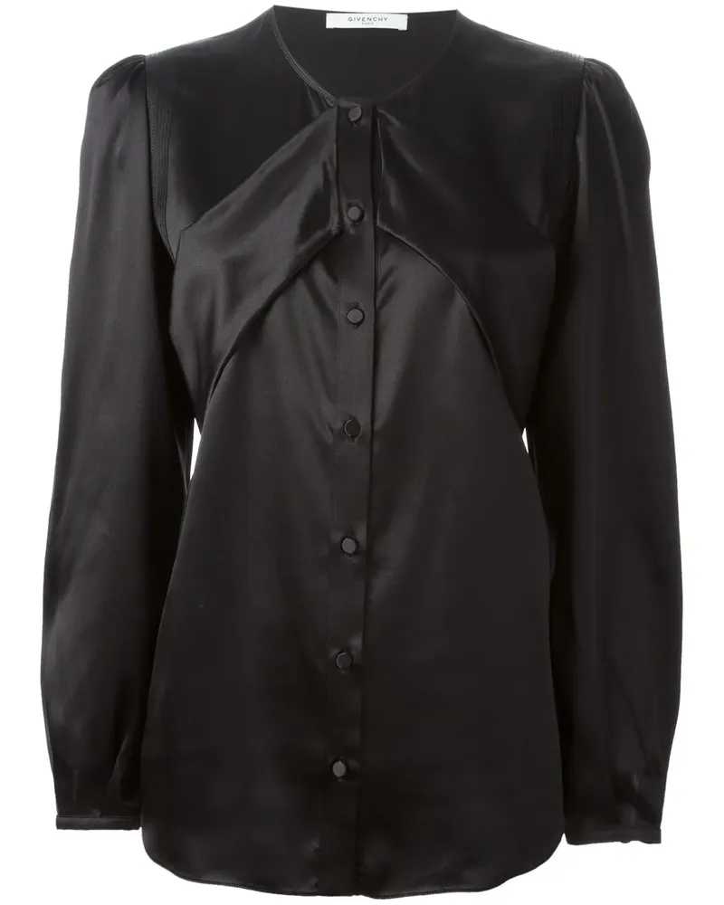 Givenchy Seidenbluse mit plissiertem Detail - Schwarz Schwarz