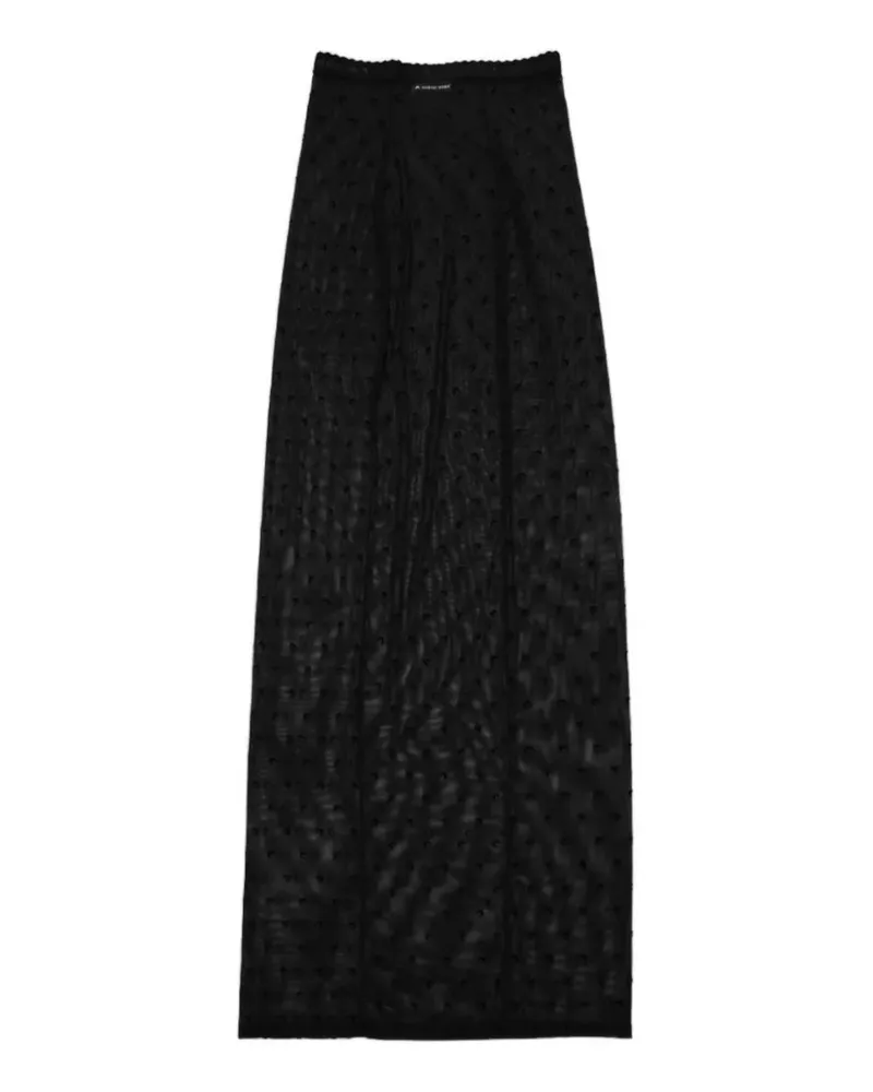 Marine Serre Moon-print mesh maxi skirt - Schwarz Schwarz