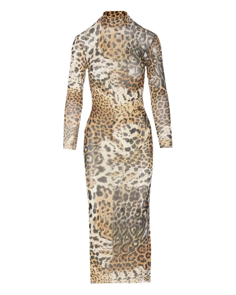 Roberto Cavalli Midikleid mit Leoparden-Print - Nude Nude