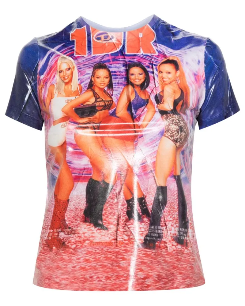 Diesel T-Shirt mit Foto-Print - Rot Rot