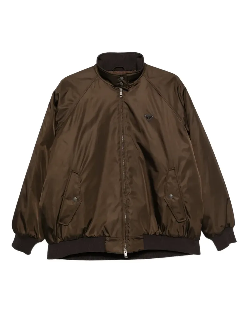 Prada Bomberjacke mit Logo-Schild - Braun Braun