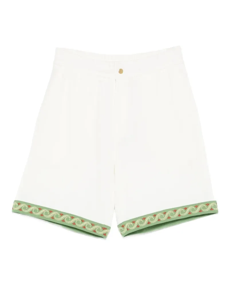 Drôle de Monsieur embroidered-trim shorts - Nude Nude