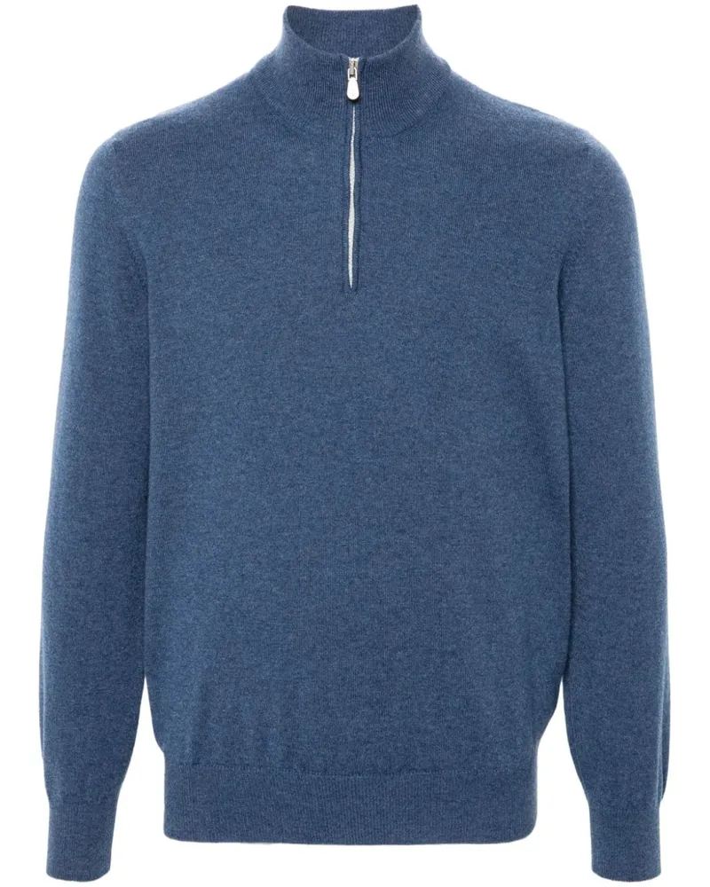 Brunello Cucinelli Klassischer Kaschmirpullover Blau