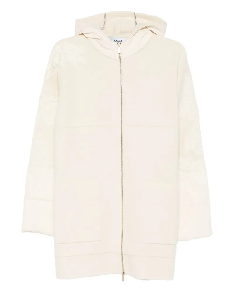 Blumarine Kapuzenmantel mit Spitze - Weiß Weiß