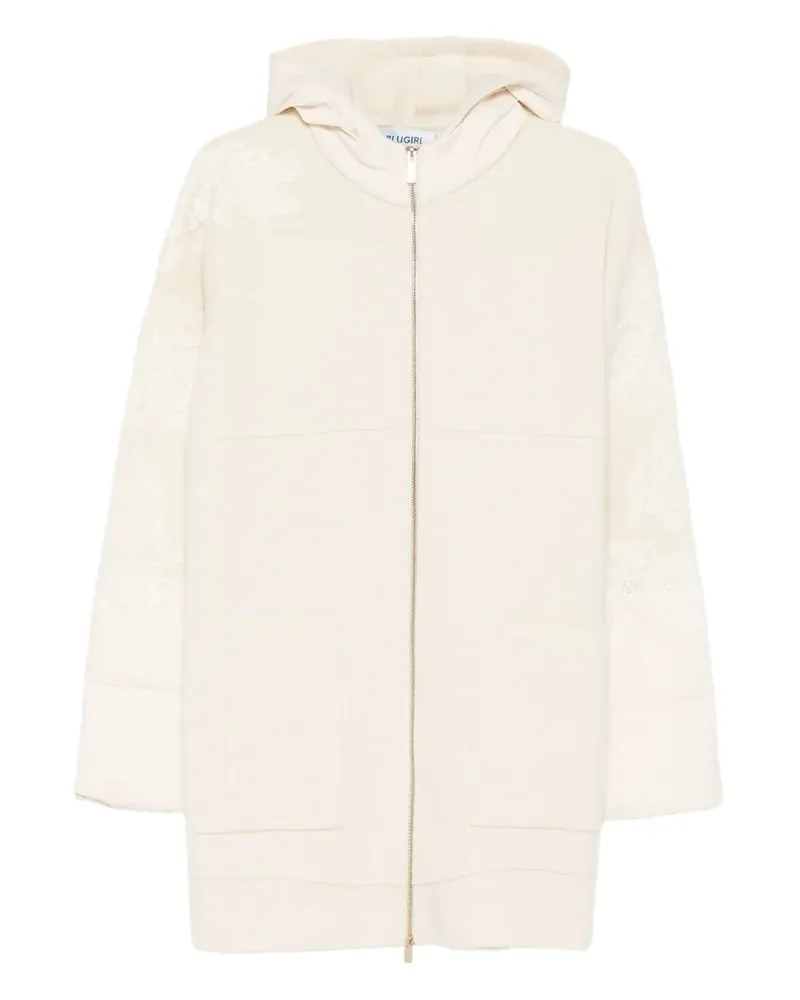 Blumarine Kapuzenmantel mit Spitze - Weiß Weiß