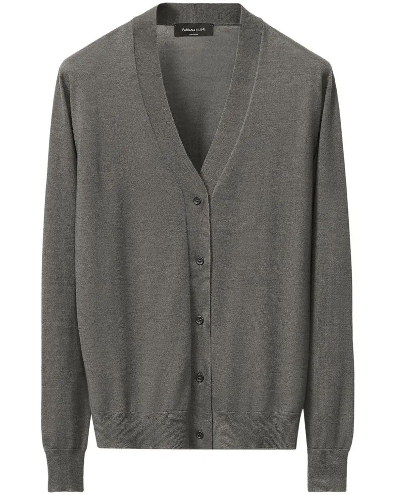 Fabiana Filippi Gerippter Cardigan - Grau Grau