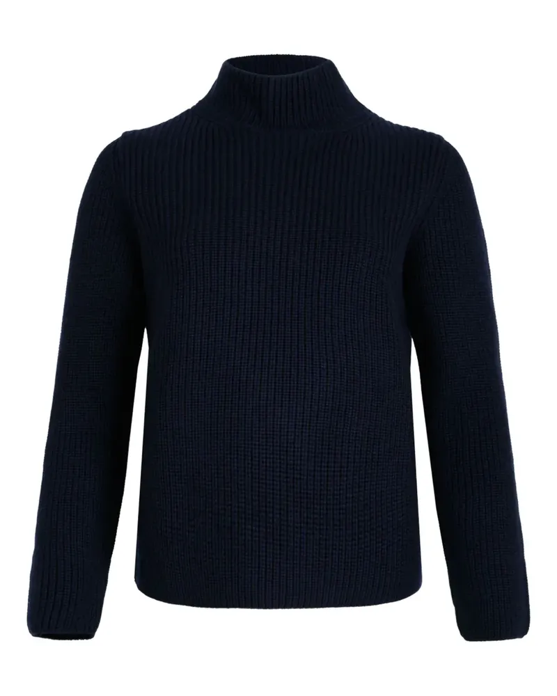Gran Sasso Gerippter Pullover mit Stehkragen - Blau Blau