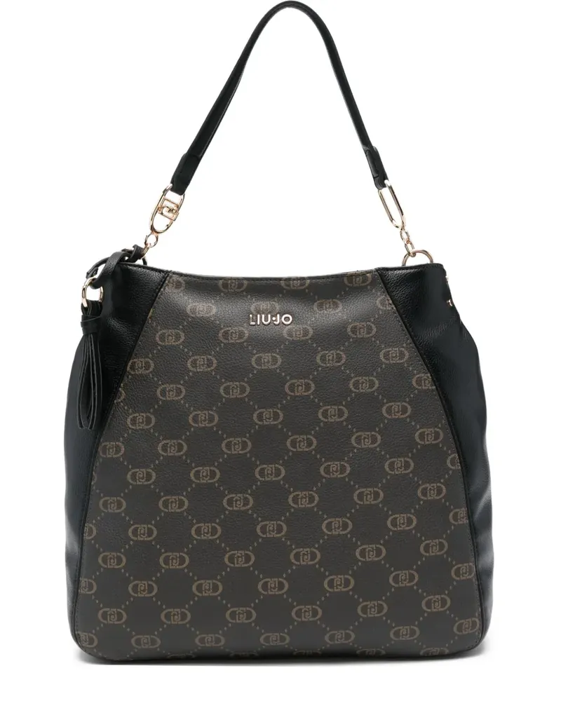 Liu Jo Shopper mit Logo-Schild - Schwarz Schwarz