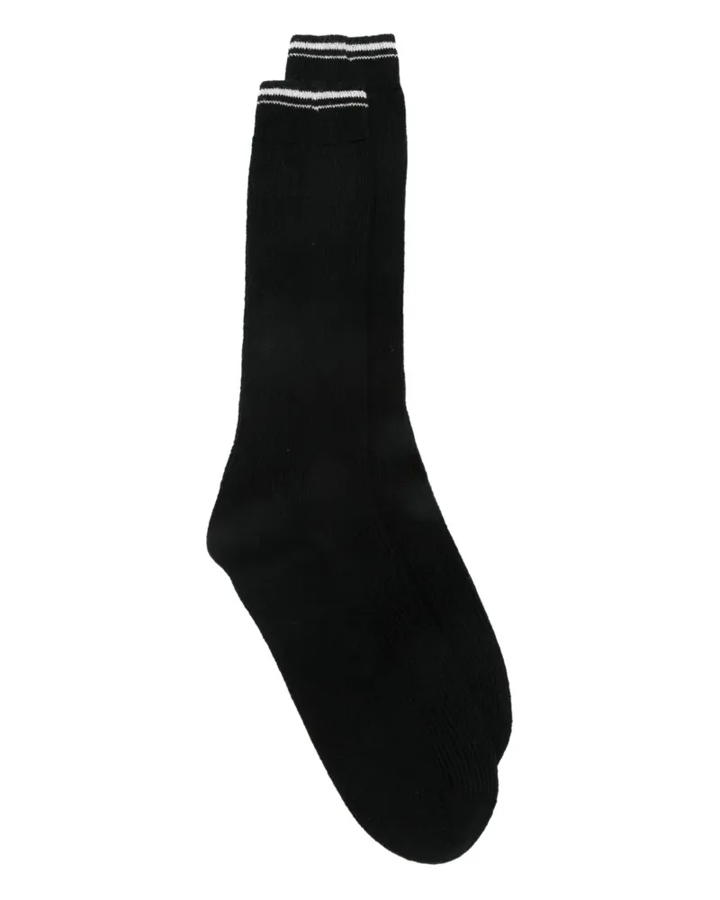 Eleventy stripe-detail socks - Schwarz Schwarz