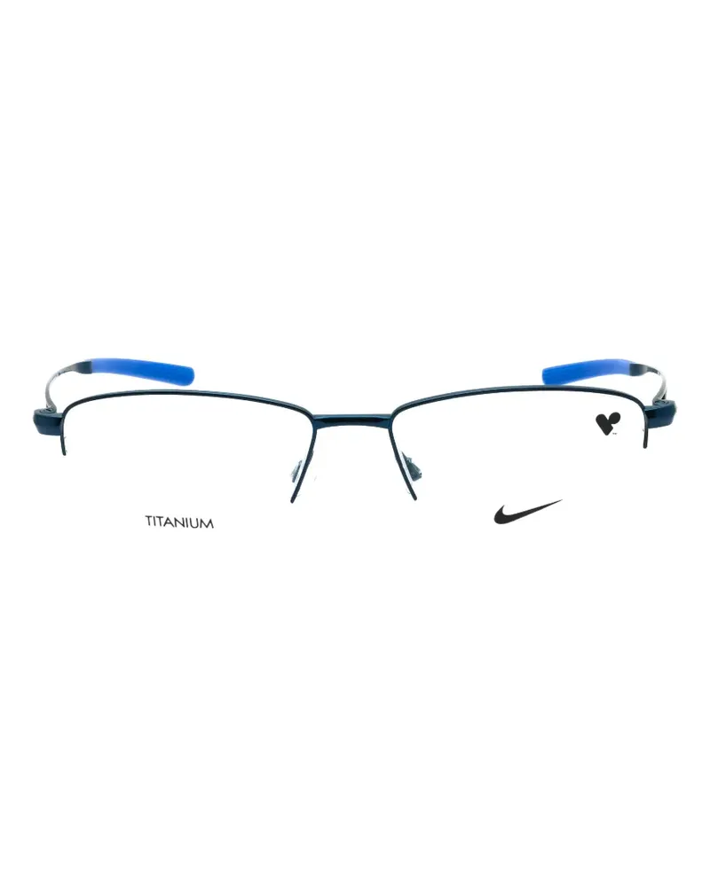 Nike rectangle-frame semi-rimless glasses - Blau Blau