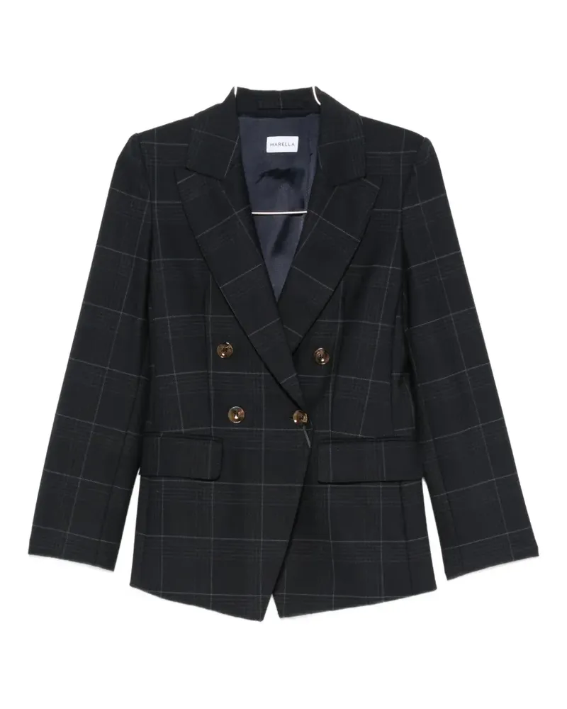 MARELLA Mllefedra double-breasted check-pattern blazer - Blau Blau