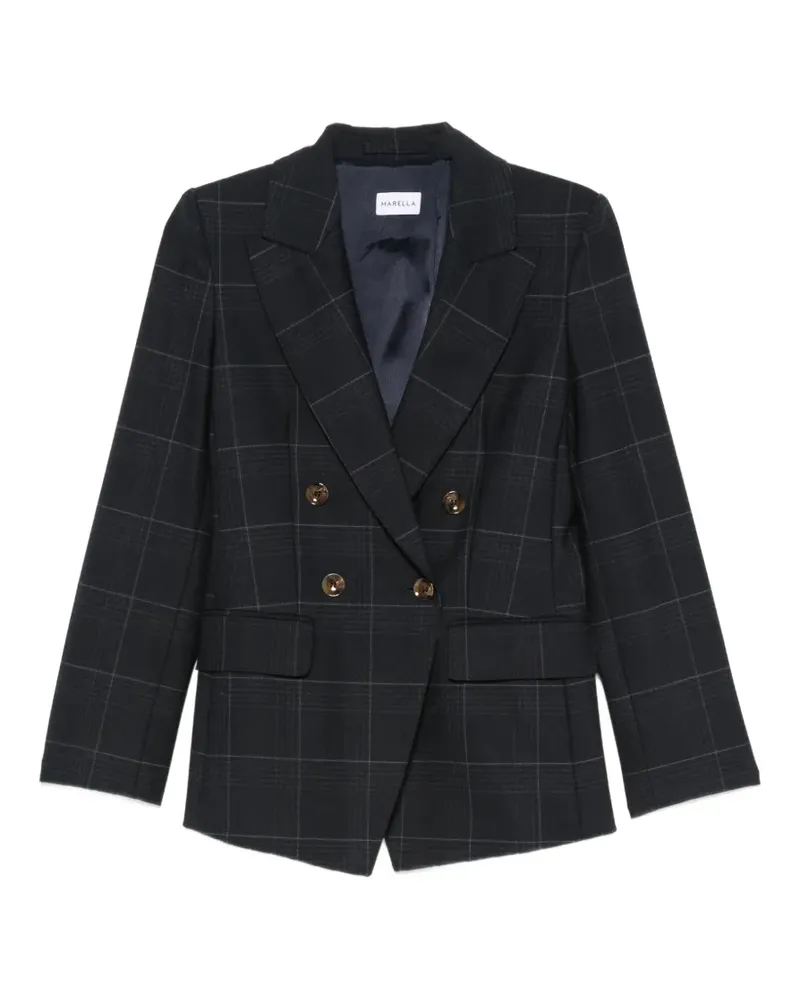 MARELLA Mllefedra double-breasted check-pattern blazer - Blau Blau