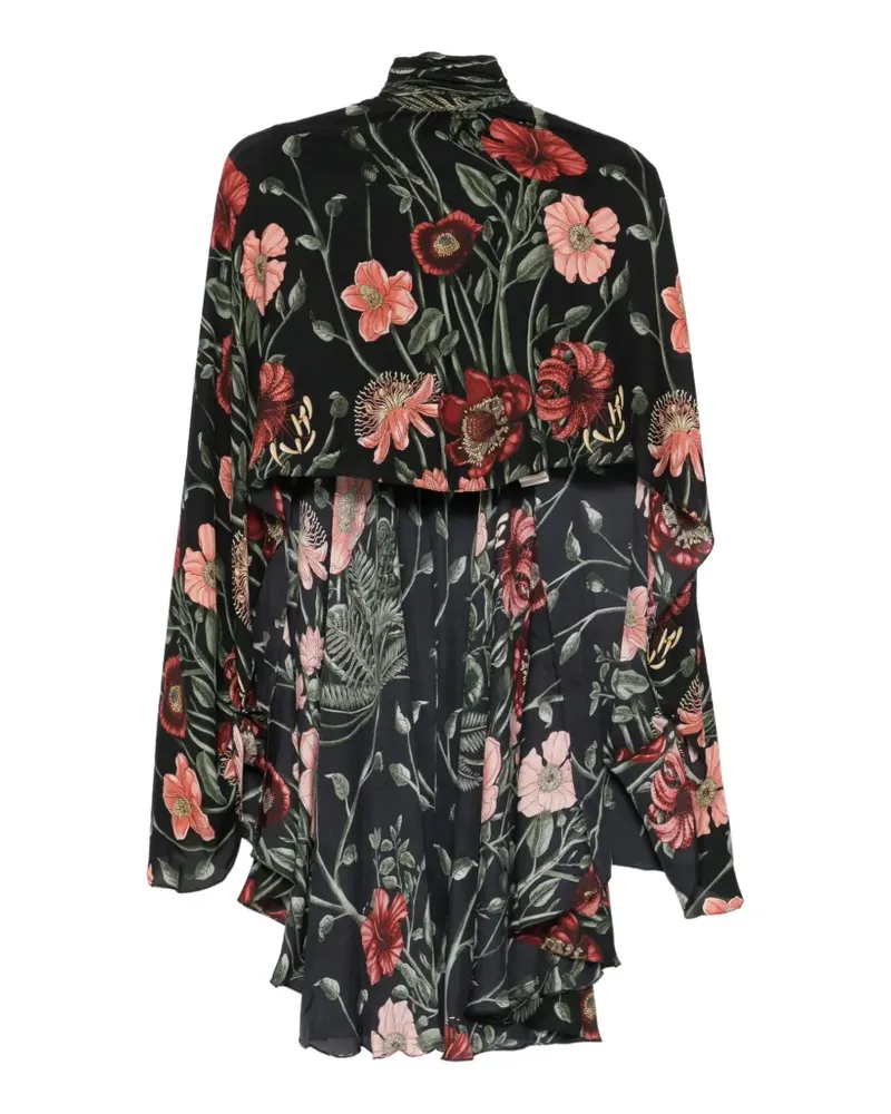 Johanna Ortiz Midnight Bloom Cape mit Blumenprint - Schwarz Schwarz