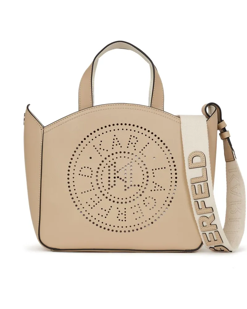 Karl Lagerfeld K/Circle Handtasche mit perforiertem Logo - Nude Nude