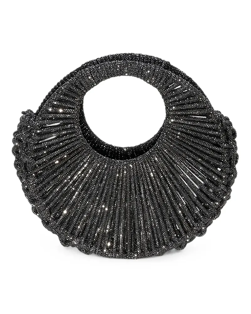 HIBOURAMA Jaya crystal-embellished clutch bag - Grau Grau