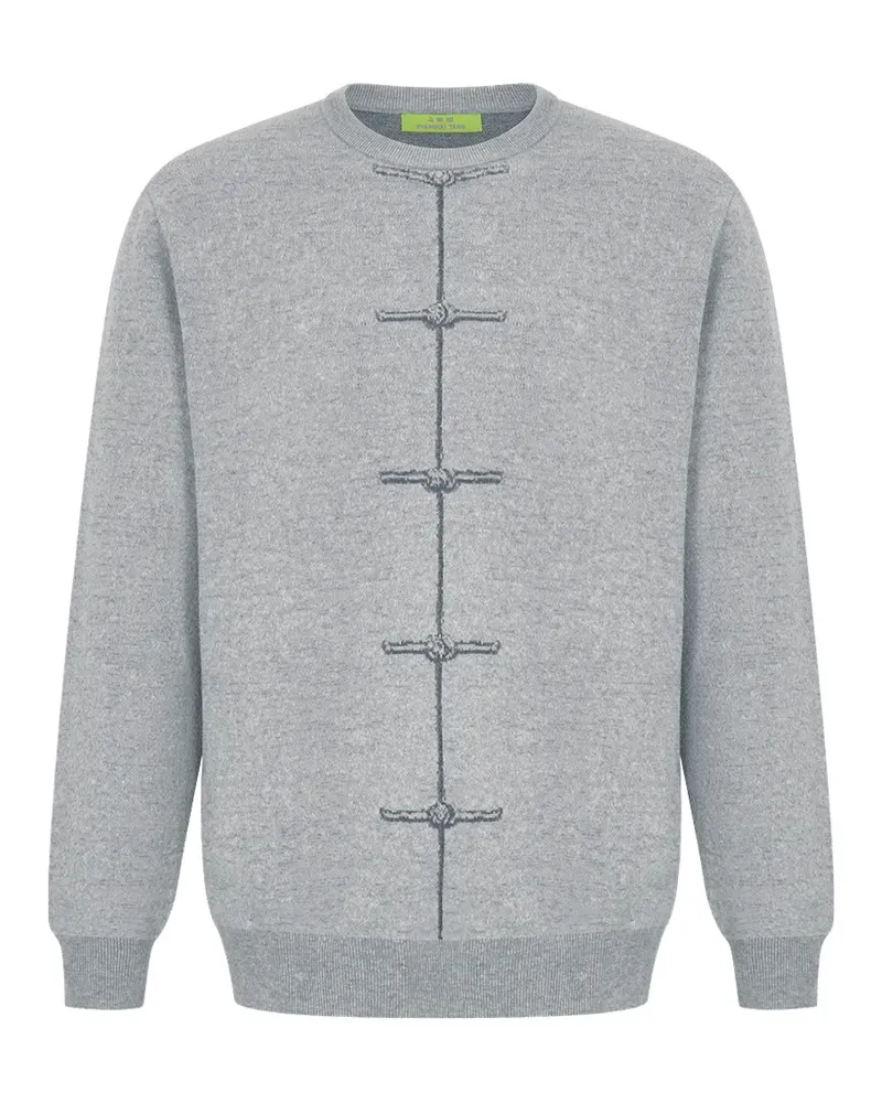 Shanghai Tang frog-button-effect sweater - Grau Grau