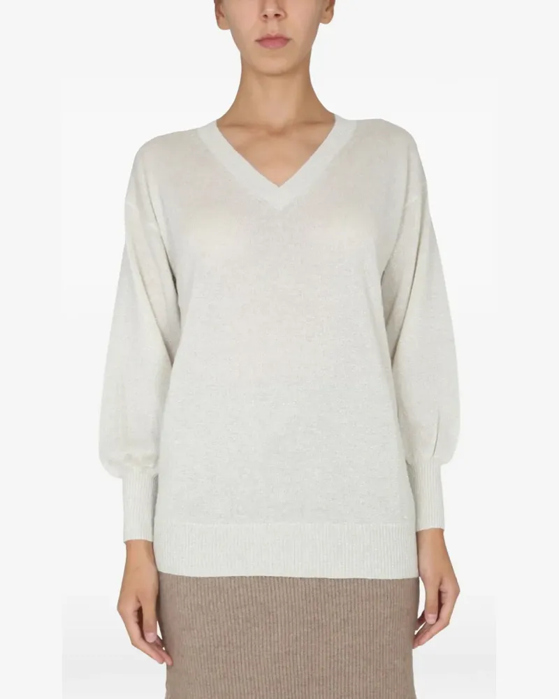 Fabiana Filippi Pullover mit V-Ausschnitt - Weiß Weiß